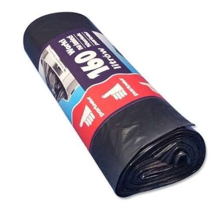 Sacchetti spazzatura LDPE 160 l A10 nero 40 um, 10 pz