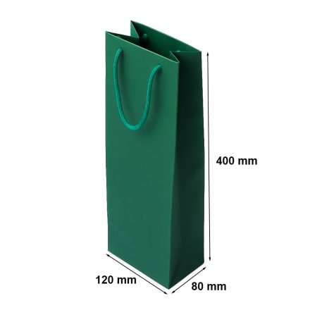 Sacchetto di carta per vino verde 120x80x400 mm 170 g