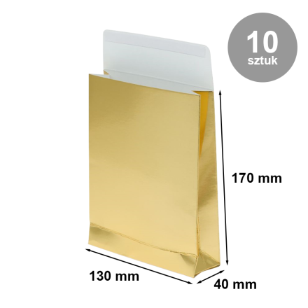 Busta di cartone B6 130x170x40 mm oro 220g 10 pz