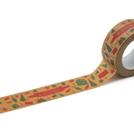 Nastro di carta natalizia Buon Natale con motivi 48 mm x 50 m