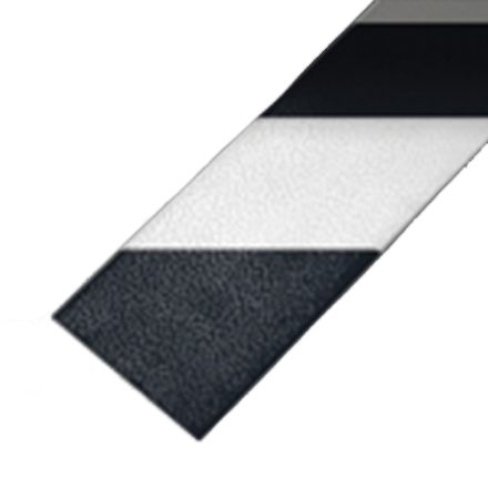 Nastro di avvertimento BHP Foglio autoadesivo PVC bianco e nero 75mm 30m