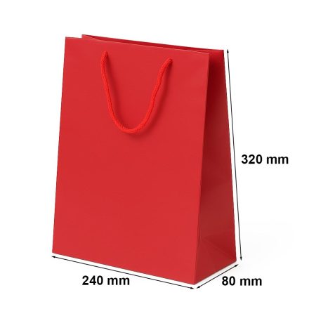 Sacchetti di carta per regali rossi 240x80x320 170 g/m2