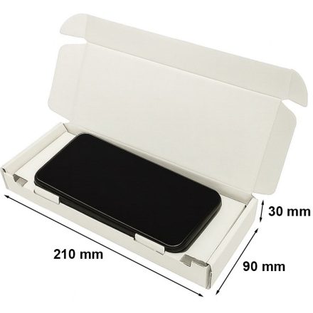 Cartone 210x90x30 mm bianco per la spedizione di telefoni e smartphone