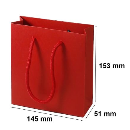 Sacchetto di carta rossa con stampa stringa 145x51x153 mm