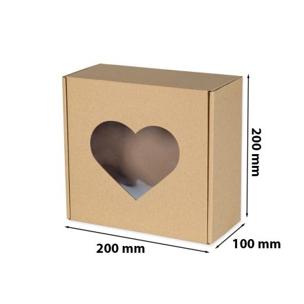 Scatola regalo EKO SERCE con finestra 200x200x100mm F427