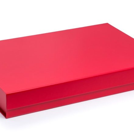 Scatola magnetica rossa piatta XL 500x340x70 mm per un regalo
