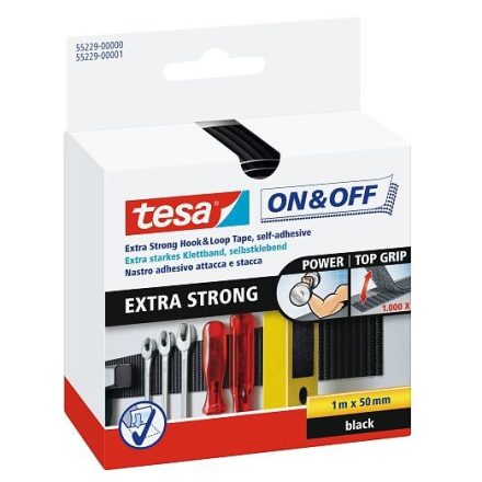 Tappo autoadesivo in nastro TESA Extra Forte 1 m x 50 mm nero