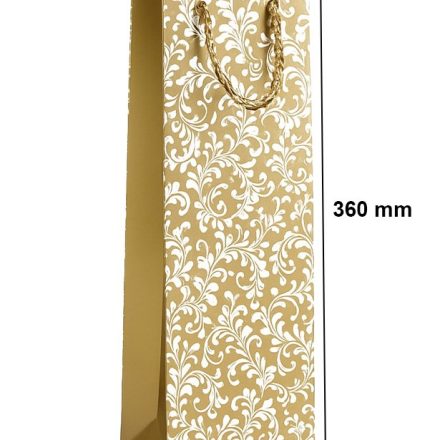 Sacchetto regalo di carta per il vino oro 125x85x360 con manico