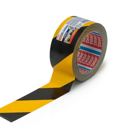 Nastro di avvertimento TESA PVC 50 mm x 66 m autoadesivo giallo-nero