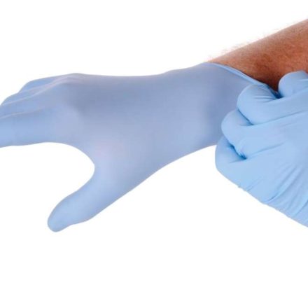 Guanti in nitrile monouso S blu senza polvere 100 pz