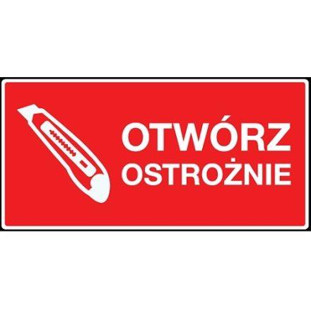 Etichette di avvertimento autoadesive Aprire con attenzione 100x50mm 100pc