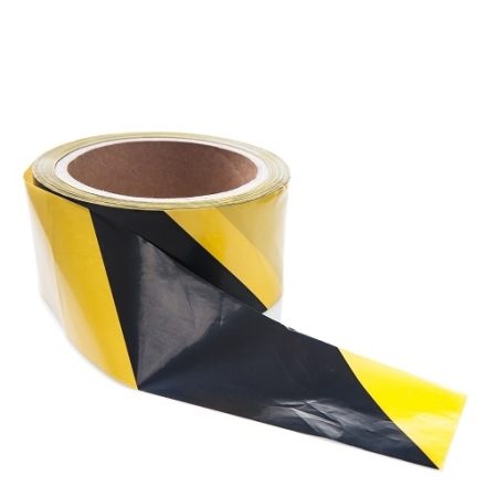 Nastro d'allarme giallo-nero 75mm/100m senza colla