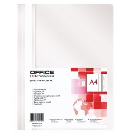 Manuale A4 PP bianco non imbottito con coperchio trasparente 25 pz