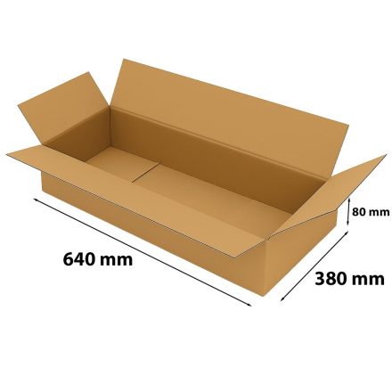 Una scatola di patta InPost per packagemat 640x380x80 mm esterno.