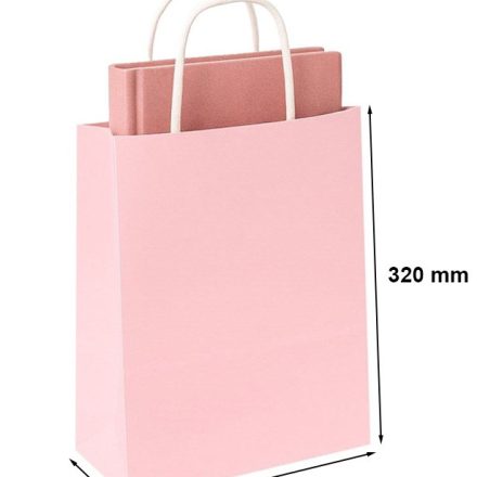 Sacchetto regalo di carta 240x100x320 mm rose pastello con stringa